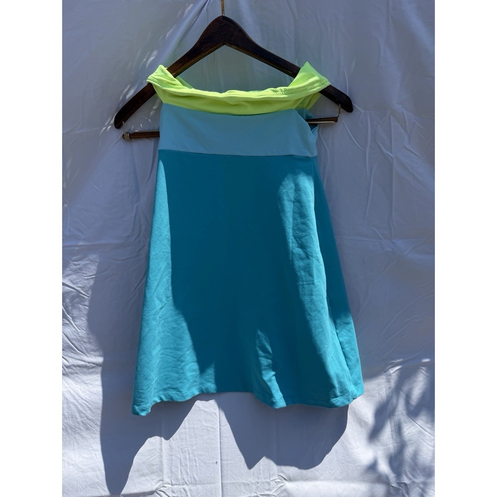 Susana Monaco Neon Colorblock Strapless Mini Dress Blue Green XS/S‎ Stretch